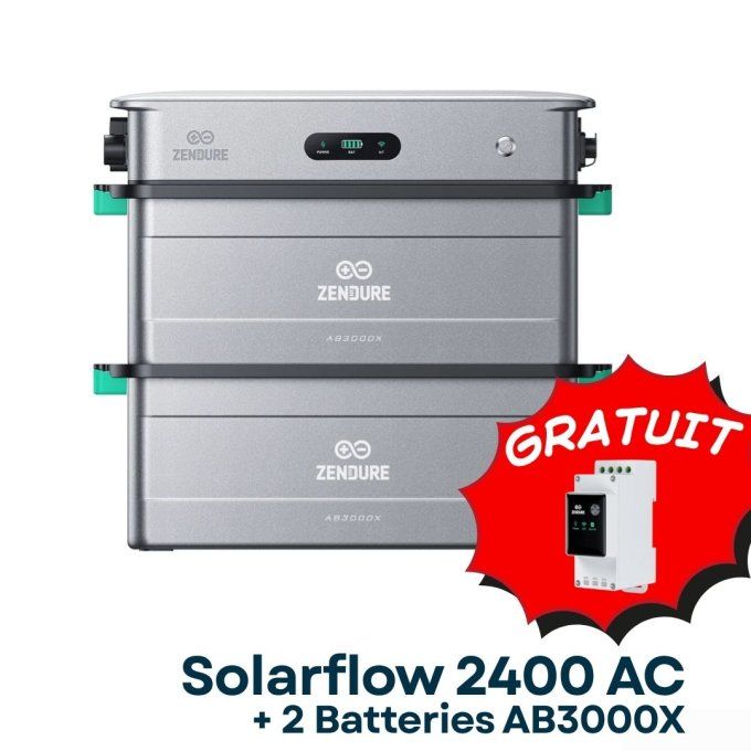 Pack Zendure Solarflow 2400AC + 2 batteries AB3000X