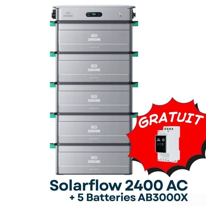 Pack Zendure Solarflow 2400AC + 5 batteries AB3000X